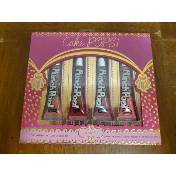 Benefit Pink Cake Pops Lip Colour "The Sweetest Lips" Gloss Set Punch Pop - Picture 1 of 6
